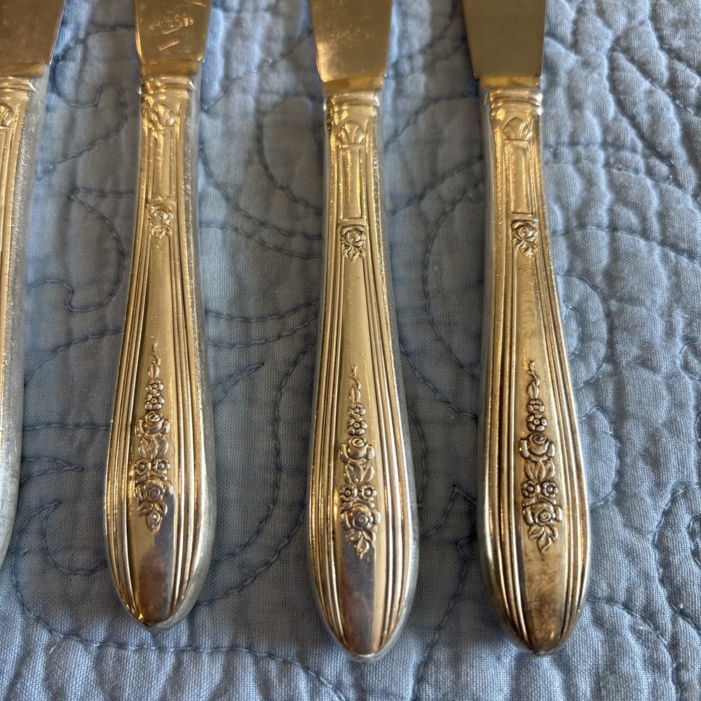 Vintage N.S.CO National Silver Co "Seven" Lot of 8 Silverplate Dinner Knives